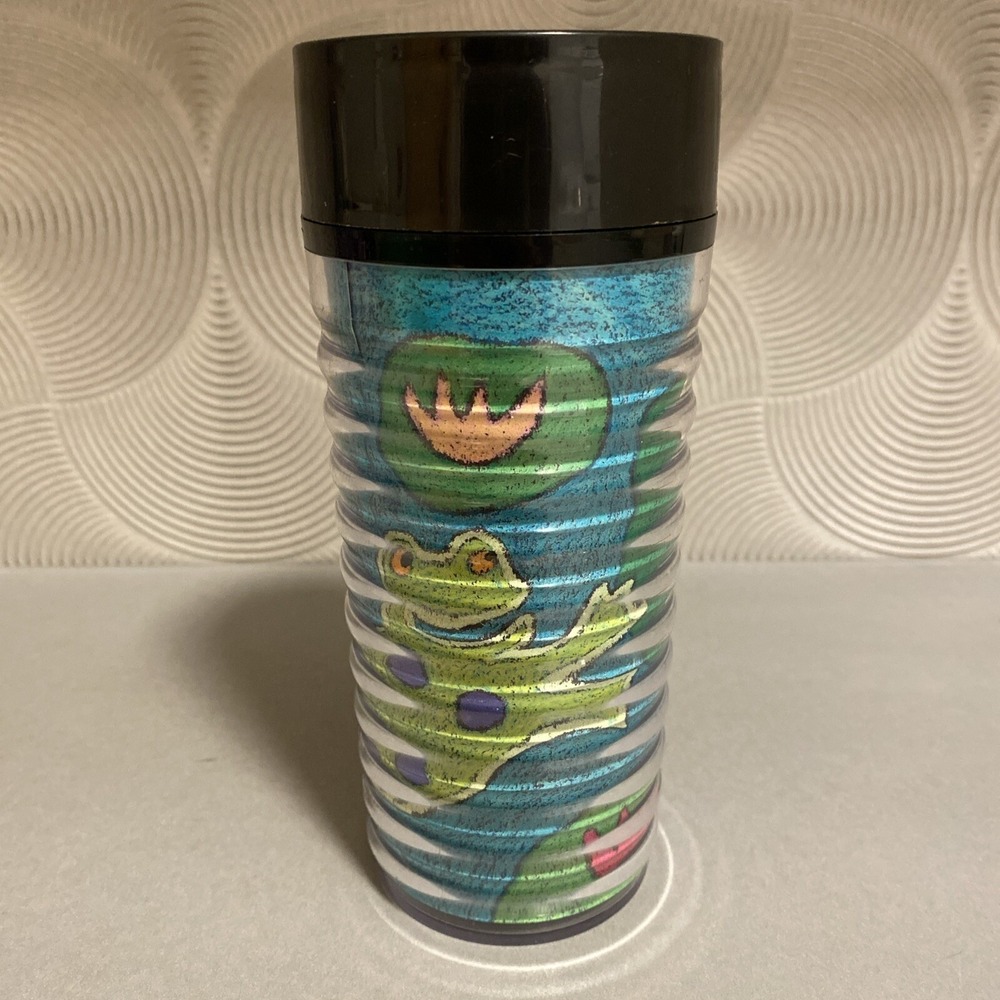 STARBUCKS‎ Thermo-Serv FROGS By Nancy Coffelt Travel Tumbler 12 Oz HTF